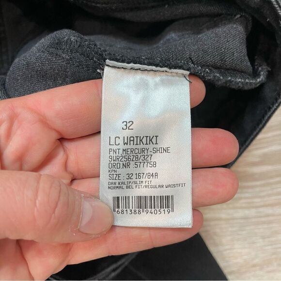 LCW Jeans CLASSIC Skinny Fit Straight Black Jeans with Rhinestone details - Picture 6 of 6